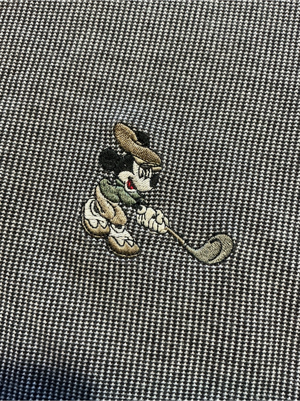 Vintage The Disney Store Mickey Mouse Golf Salt & Pepper Embroidered Polo Shirt